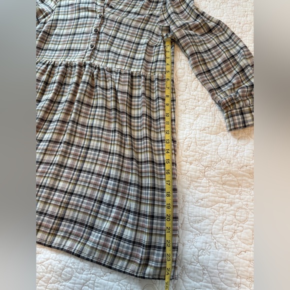 LOFT Multicolor Plaid Oversized Dress - Petite Lg - Picture 6 of 9